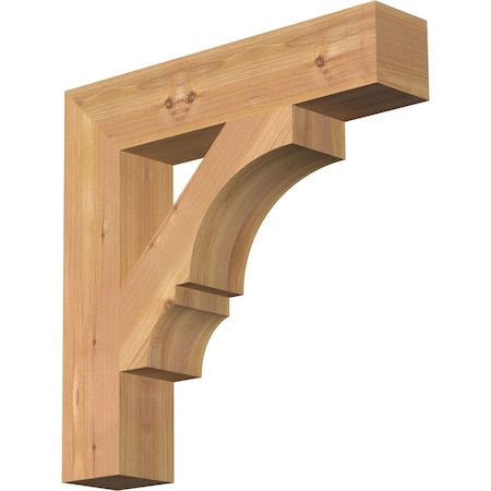 Ekena Millwork Balboa Block Smooth Bracket, Western Red Cedar, 3 1/2"W x 18"D x 18"H BKT04X18X18BOA05SWR